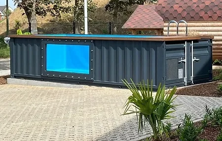 Piscine Conteneur Prête à l'Emploi de 6,2 mx 2,5 m avec Fenêtre de Piscine