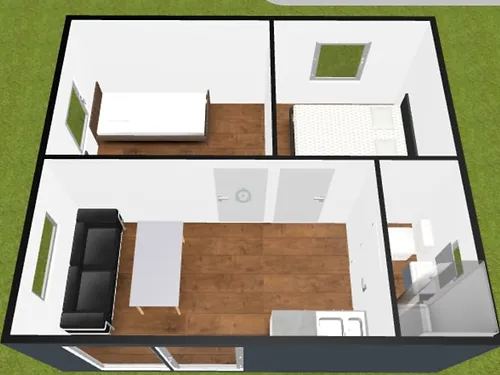 Conteneur mobile – Tiny House avec deux chambres (32 m²) – Image 15